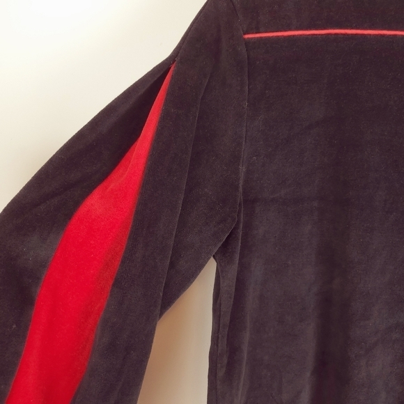 Third Edition Medium Velour Wide neck Inset red Long Sleeve Sweatshirt Vintage - Picture 6 of 9